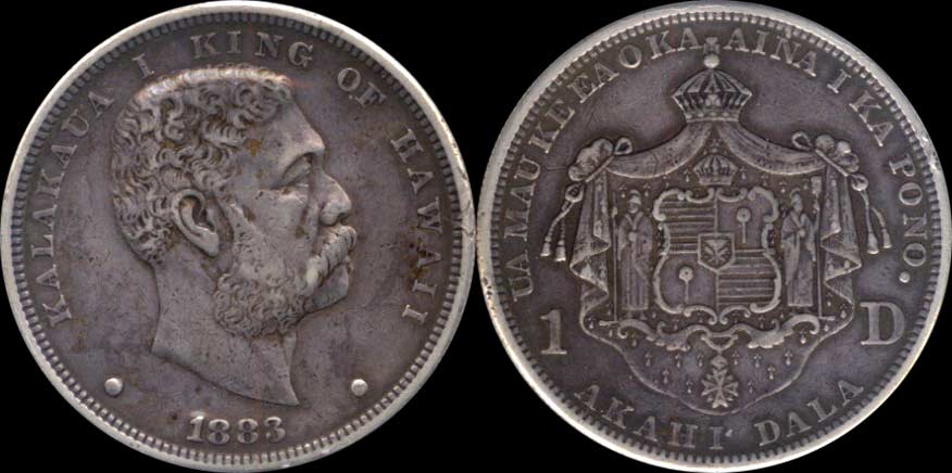 1 dollar 1883 Hawaï