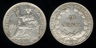 10 centimes 1937 Indo-Chine française