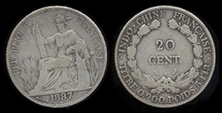 20 centimes 1887 Indo-Chine française