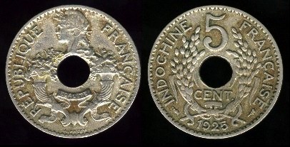 5 centimes 1925 Indochine française