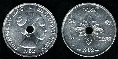 10 cents 1952 Laos
