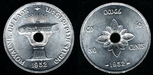 50 cents 1952 Laos