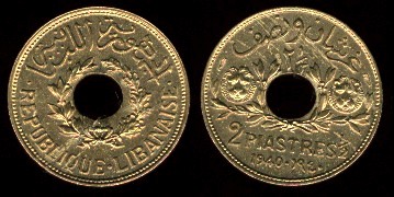 2 piastres 1940 république libanaise