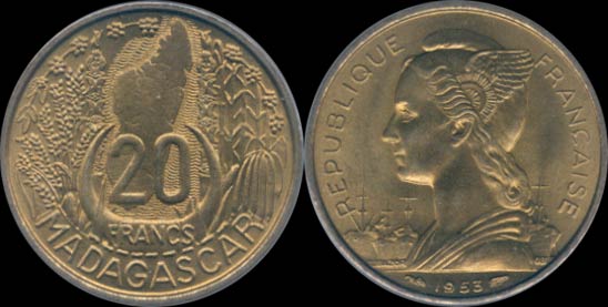 20 francs 1953 Madagascar