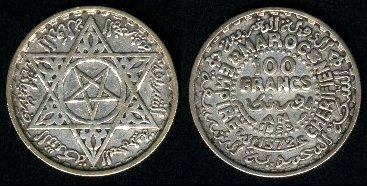 100 francs 1953 maroc