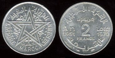 2 francs 1951 Maroc