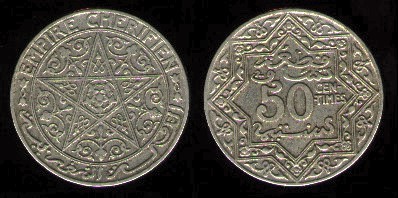 50 centimes 1920, 1924 Maroc 
