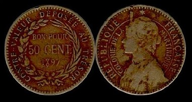 Martinique 50 centimes 1897 