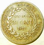 50 centimes 1922 Martinique