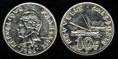 10 francs 1986 Nouvelle Calédonie