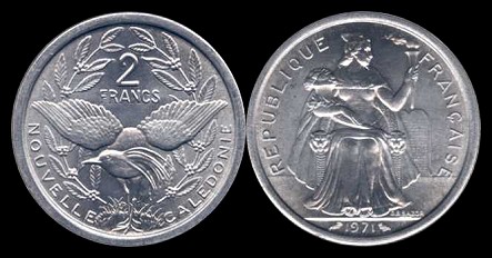 2 francs 1971 Nouvelle Calédonie