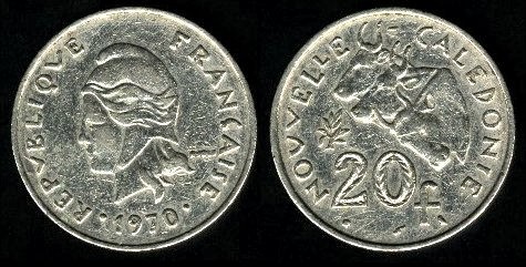 20 francs 1970 Nouvelle Calédonie