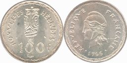 100 francs 1966 nouvelles hébrides