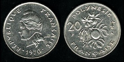 20 francs 1970 polynésie française