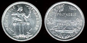 50 centimes 1965 polynésie française