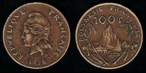 100 francs 1976 polynésie française