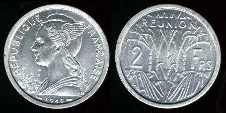 2 francs 1948 Ile de la Réunion