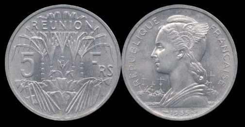 5 francs 1955 de la Réunion