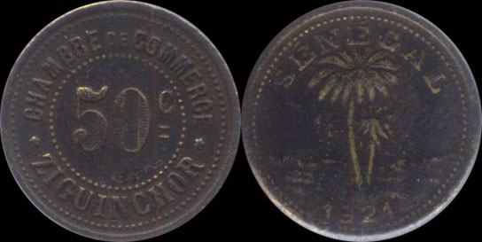 50 centimes 1921 Sénégal