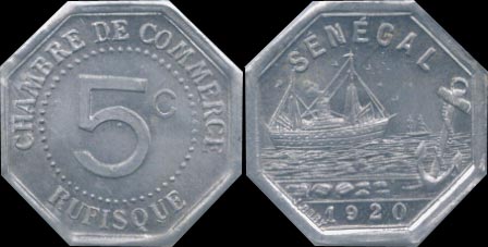 5 centimes 1920 Sénégal