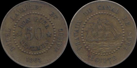 50 centimes 1865 canal de suez