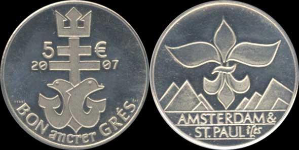 5 francs des  îles Amsterdam et St Paul