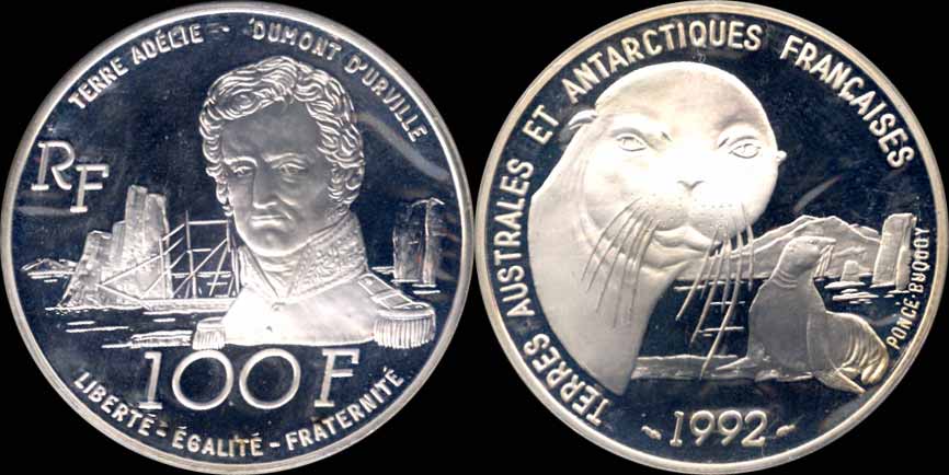 100 francs 1992 terres australes et antartiques françaises 