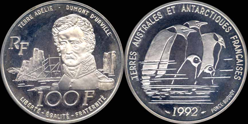 100 francs 1992 terre adélie