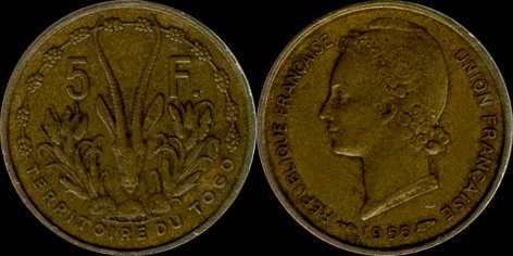 5 francs 1956 Togo Union française