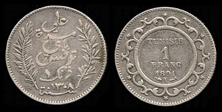 1 franc 1891 Tunisie