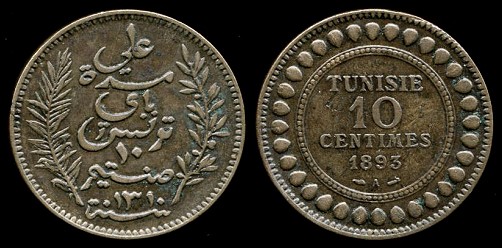 10 centimes 1893 Tunisie