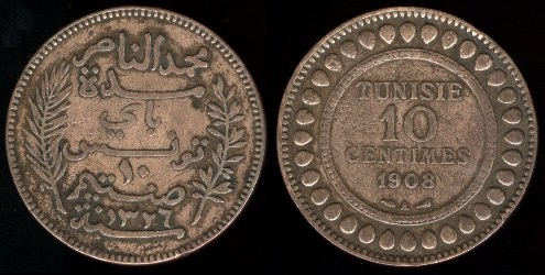 10 centimes 1908 Tunisie