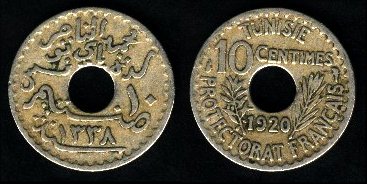 10 centimes 1920 Tunisie