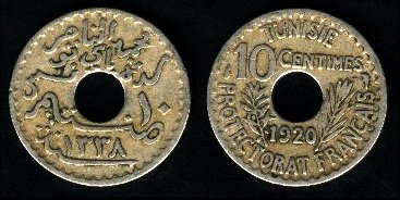 10 centimes 1920 Tunisie