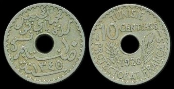 Tunisie protectorat français 10 centimes 1926 