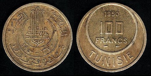 100 francs 1950 Tunisie 