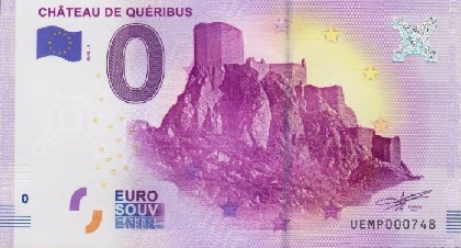 billet 0 euro souvenir château de Quéribus