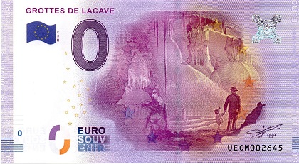 billet 0 euro souvenir  les grottes de Lacave