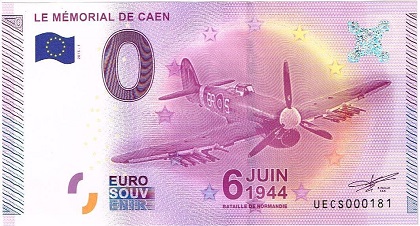 billet 0 euro souvenir mémorial de Caen