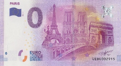 billet 0 euro souvenir Paris