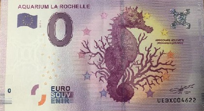 billet 0 euro souvenir aquarium la rochelle