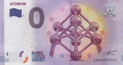 billet 0 euro souvenir atomium