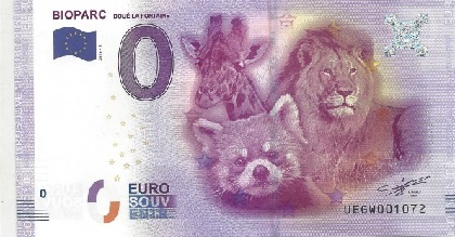 billet 0 euro souvenir Bioparc