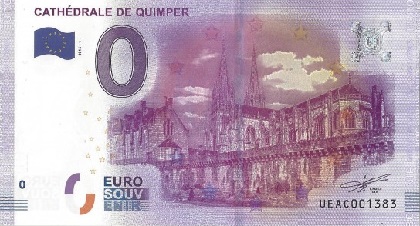 billet de 0 euro cathédrale de quimper
