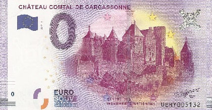 billet 0 euro souvenir château comtal de Carcassonne