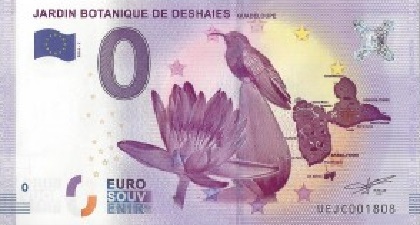 billet 0 euro souvenir jardin botanique de Deshaies Guadeloupe