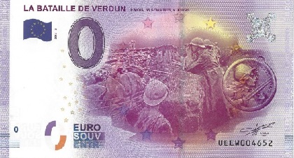 billet 0 euro souvenir La bataille de Verdun