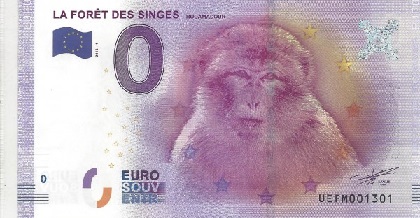 billet 0 euro souvenir la forêt des singes