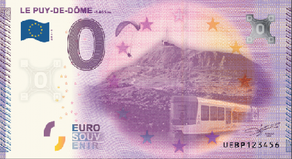 billet 0 euro souvenir le Puy-de-Dôme