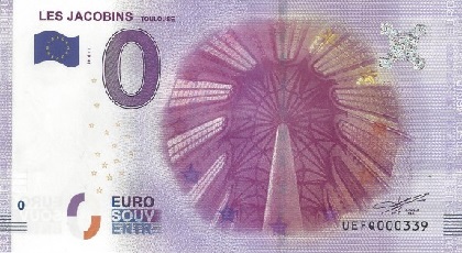 billet 0 euro souvenir les Jacobins Toulouse